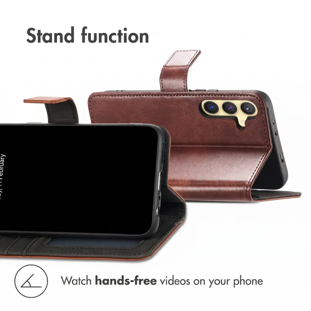 imoshion Luxe Bookcase Hoesje - Samsung Galaxy S24/S25 - Donkerbruin - afbeelding 4 van 6