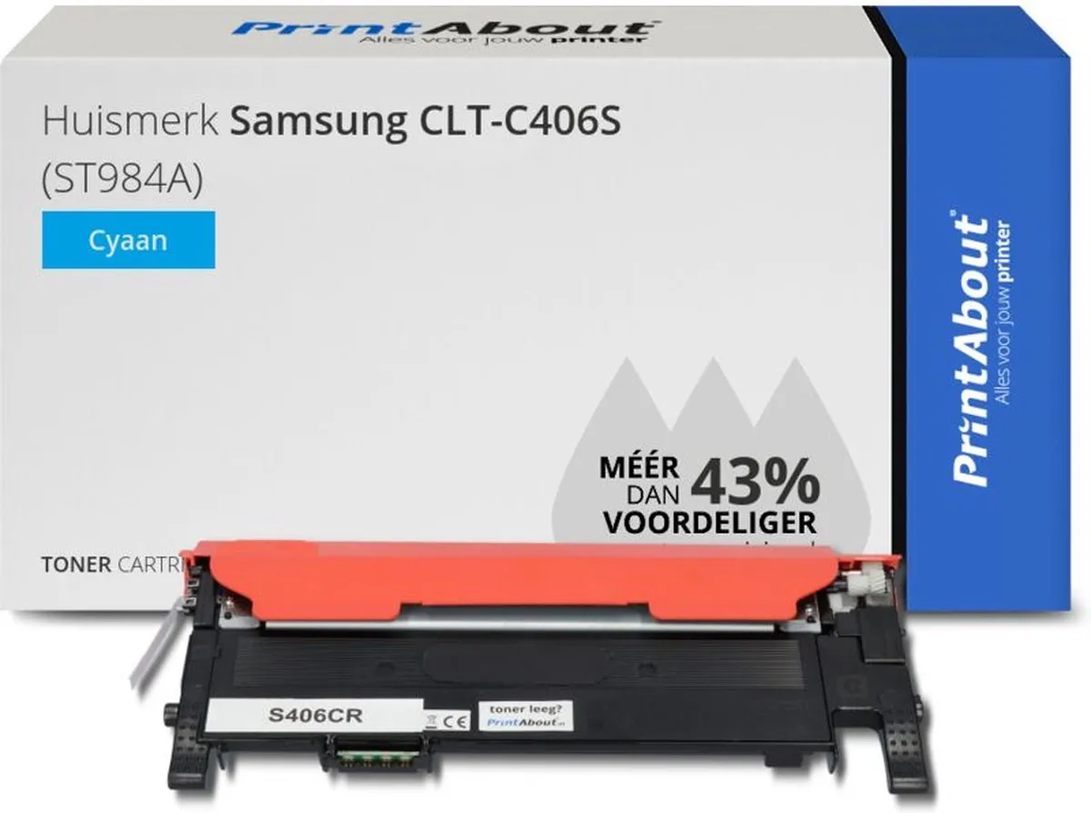 PrintAbout CLT-C406S Toner Cyaan - 1.750 pagina's