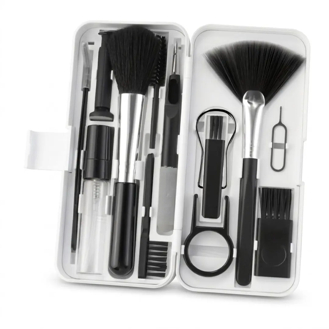 Zwart wit computer schoonmaak set 18 delig multifunctionele reiniging tools met
