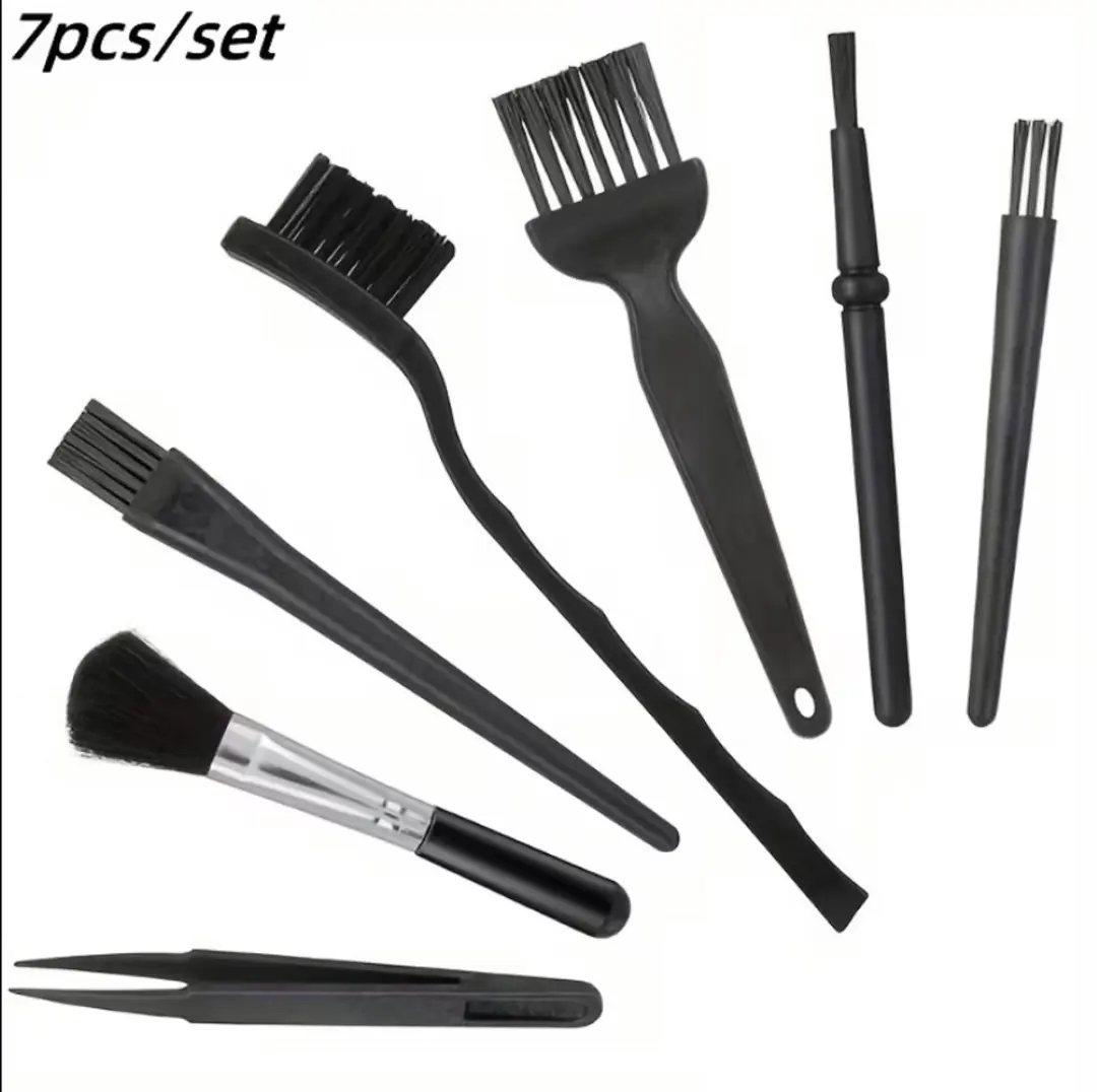 Zwart camera reiniging set 7 delig borstels en lucht blower met precisie tools v