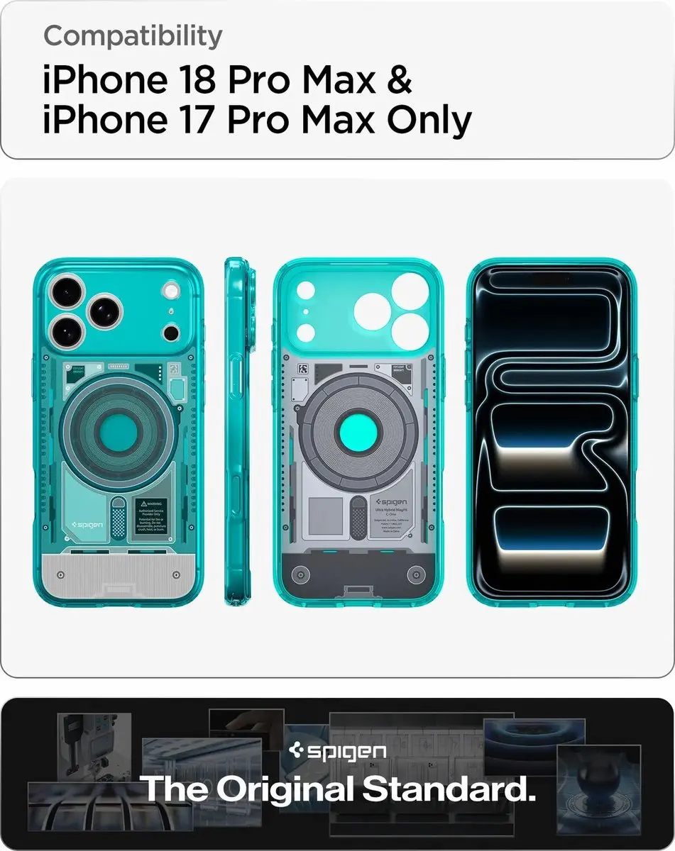 Spigen Ultra Hybrid MagFit iPhone 18 Pro Max Hoesje - Bondi Blauw - afbeelding 6 van 6