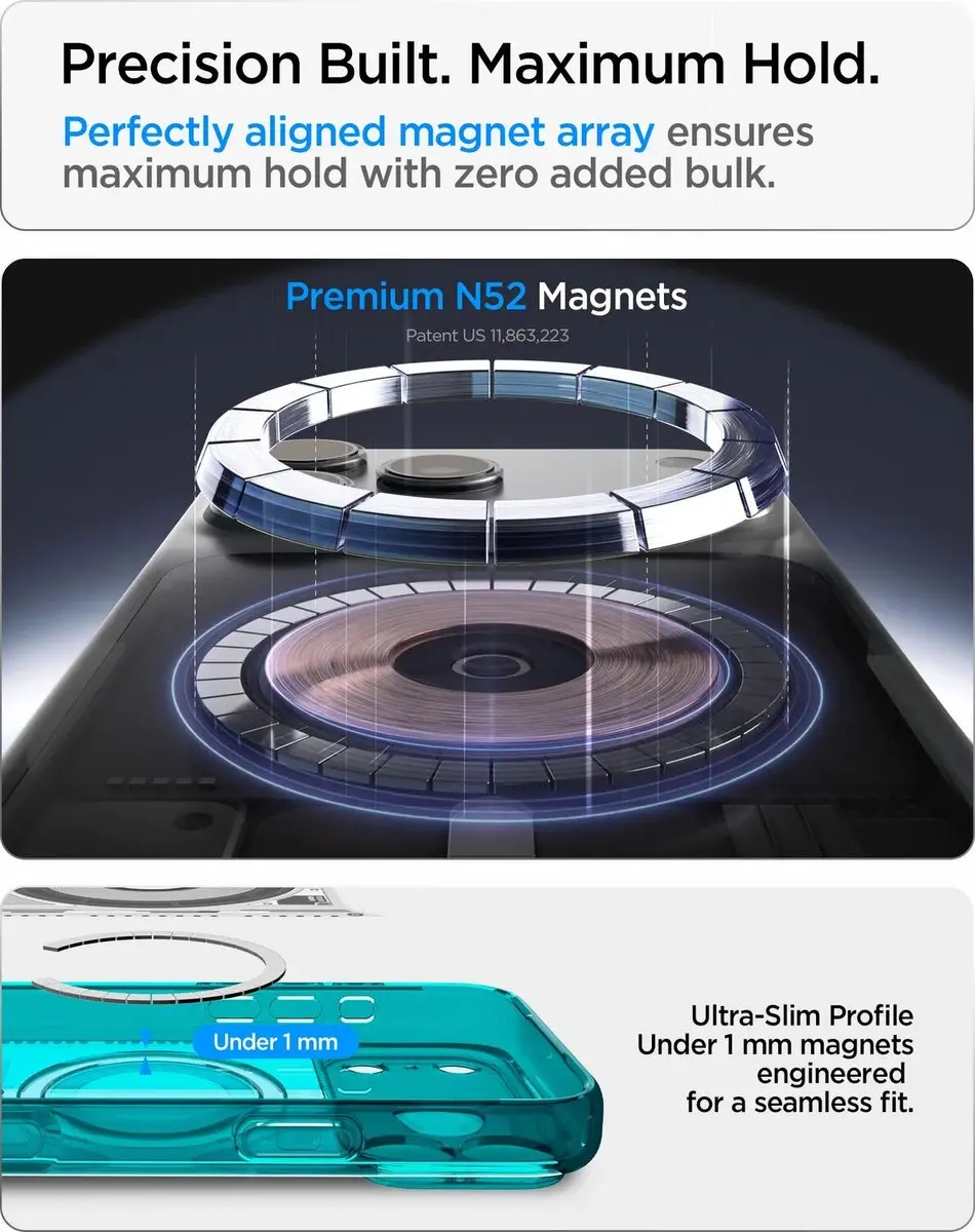 Spigen Ultra Hybrid MagFit iPhone 18 Pro Max Hoesje - Bondi Blauw - afbeelding 5 van 6