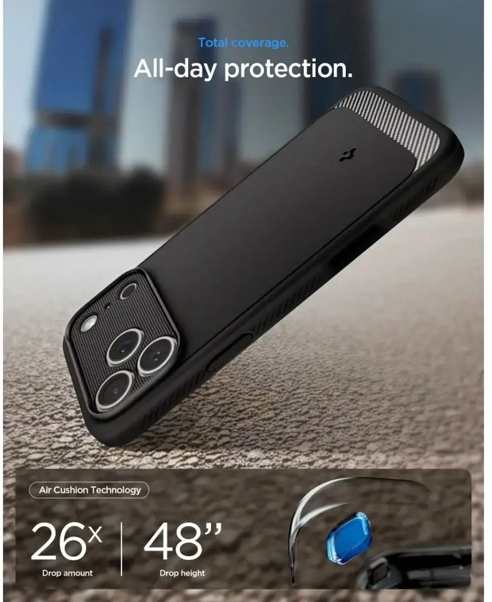 Spigen Rugged Armor MagFit iPhone 18 Pro Max Hoesje - Zwart - afbeelding 6 van 6