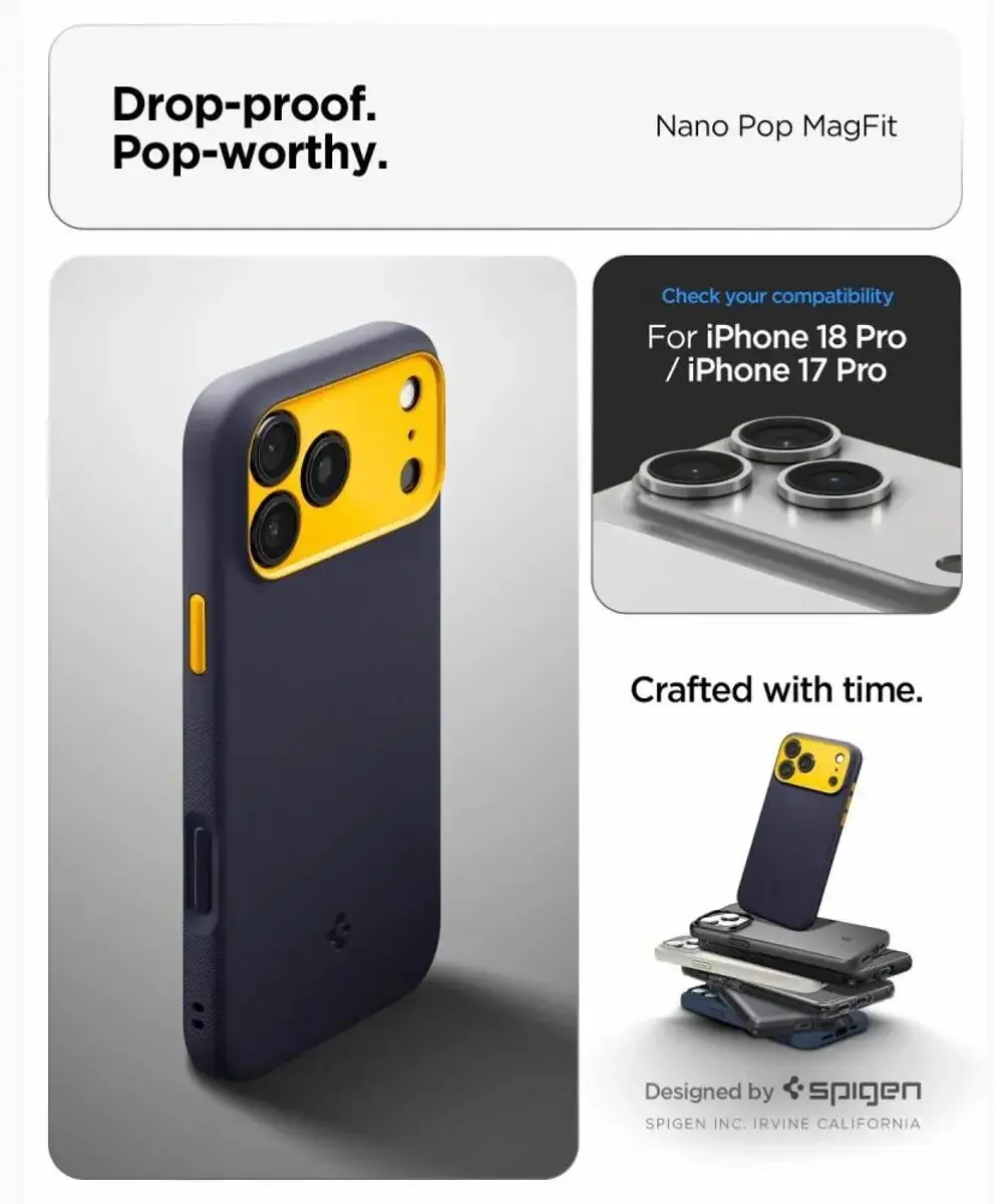 Spigen Nano Pop MagFit iPhone 18 Pro Max Hoesje - Blauw - afbeelding 6 van 6