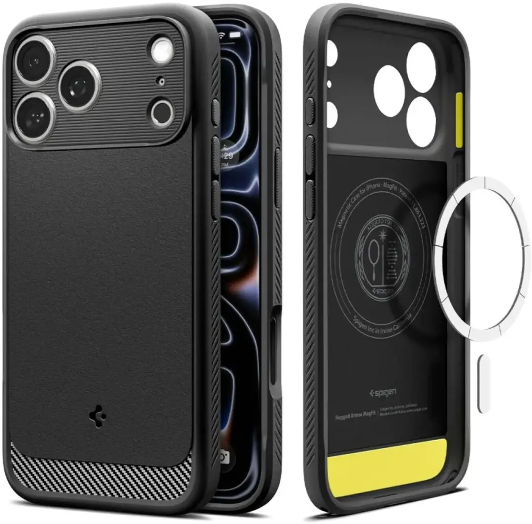 Spigen Rugged Armor MagFit iPhone 18 Pro Hoesje - Zwart