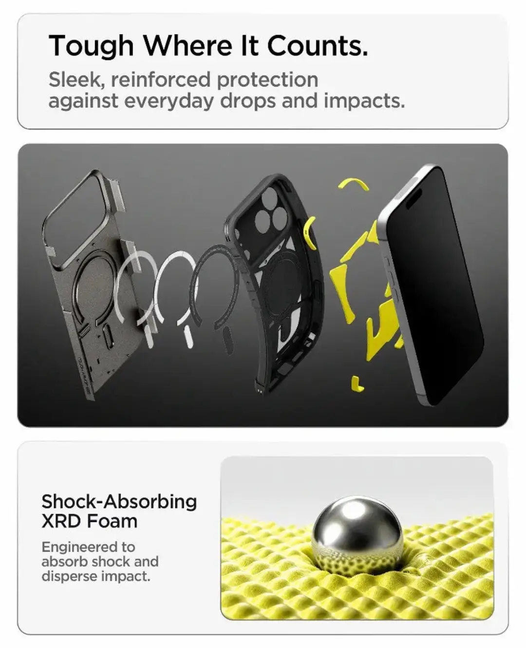 Spigen Tough Armor T MagFit ACS12174 Hoesje - Gunmetal - afbeelding 6 van 6