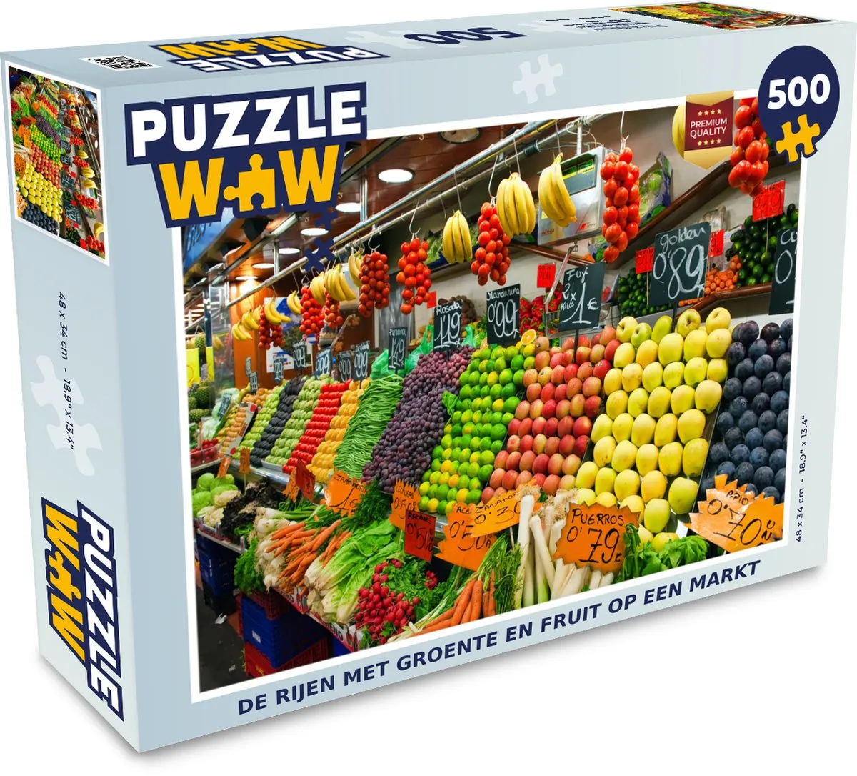 PuzzleWow Fruit Groente Bak Markt Legpuzzel 500 Stuks