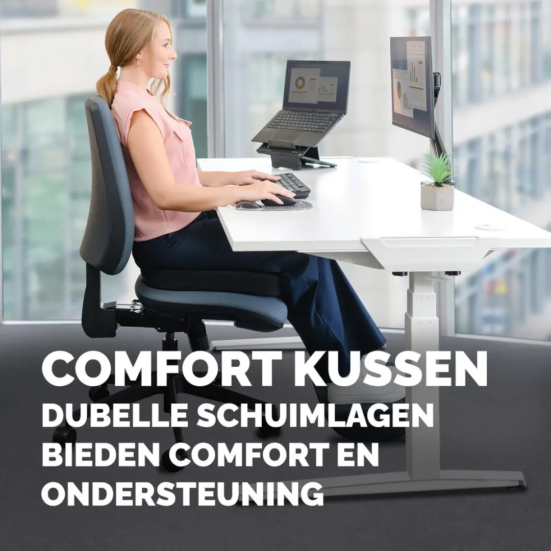 Fellowes Breyta Zitkussen 43x43cm - Zwart - afbeelding 5 van 6