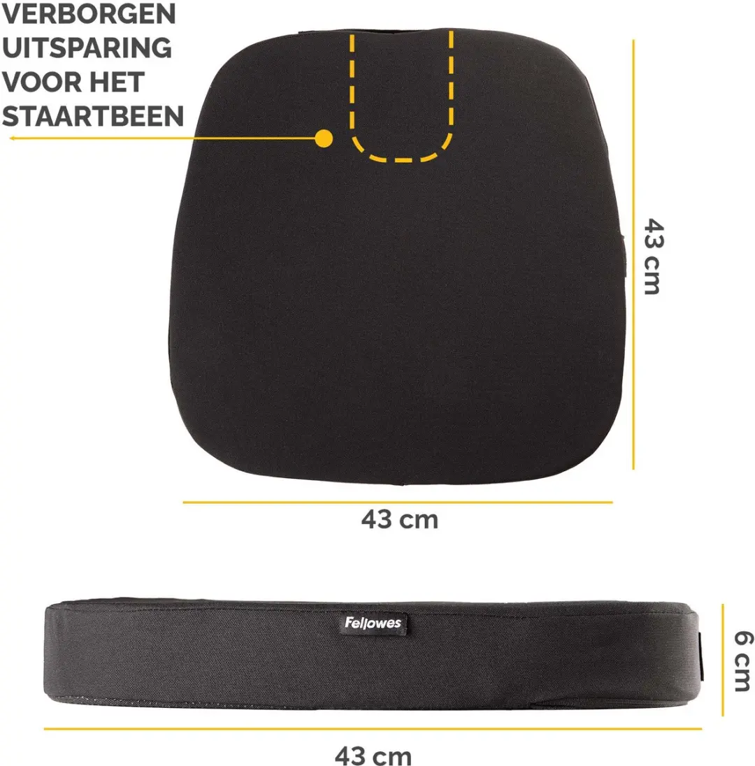 Fellowes Breyta Zitkussen 43x43cm - Zwart - afbeelding 2 van 6