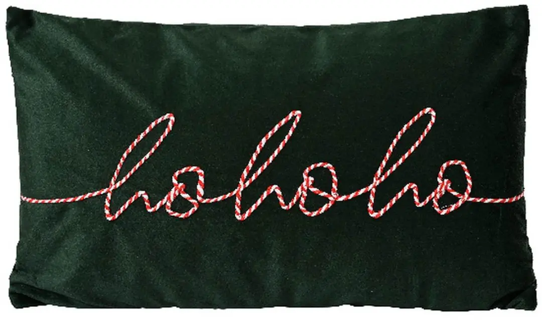 Kaemingk kerstkussen hohoho donkergroen rood wit 50 x 30 cm