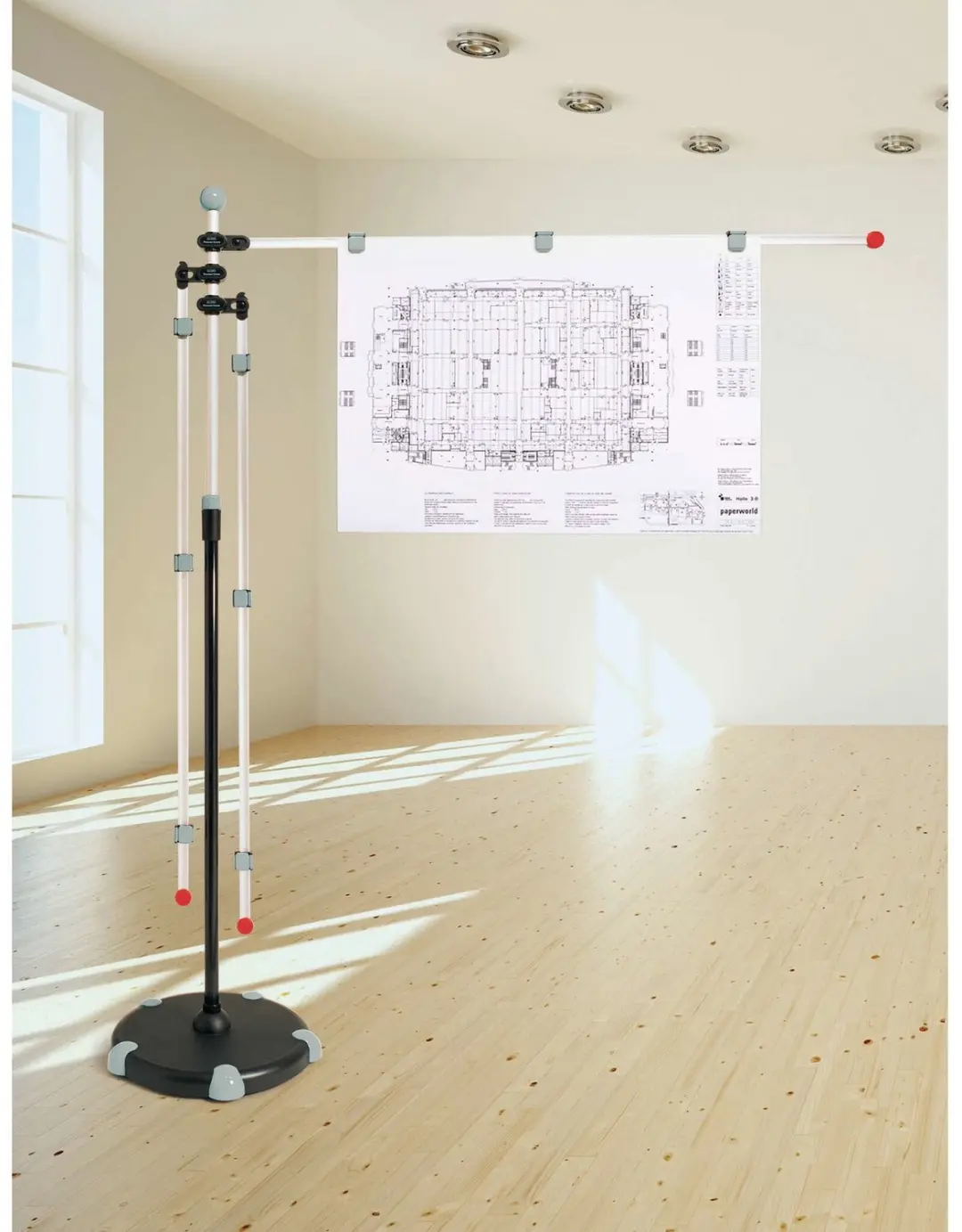 MAUL Presenteer Mobiel 132cm A0 - Zilver - afbeelding 4 van 6