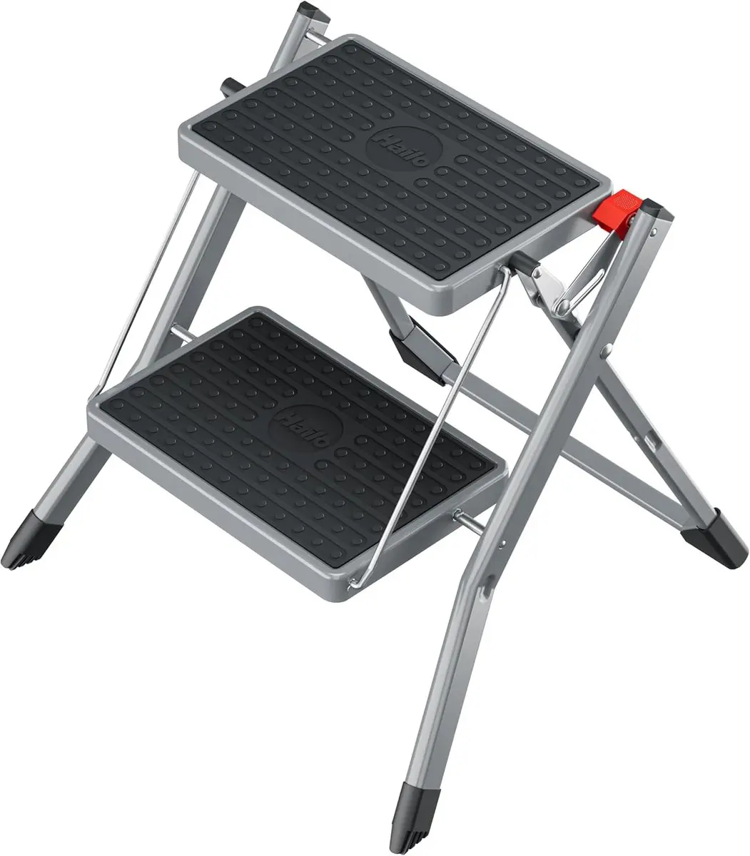 Hailo MK62 Standardline stalen trap met 2 extra brede stalen treden en antislipm