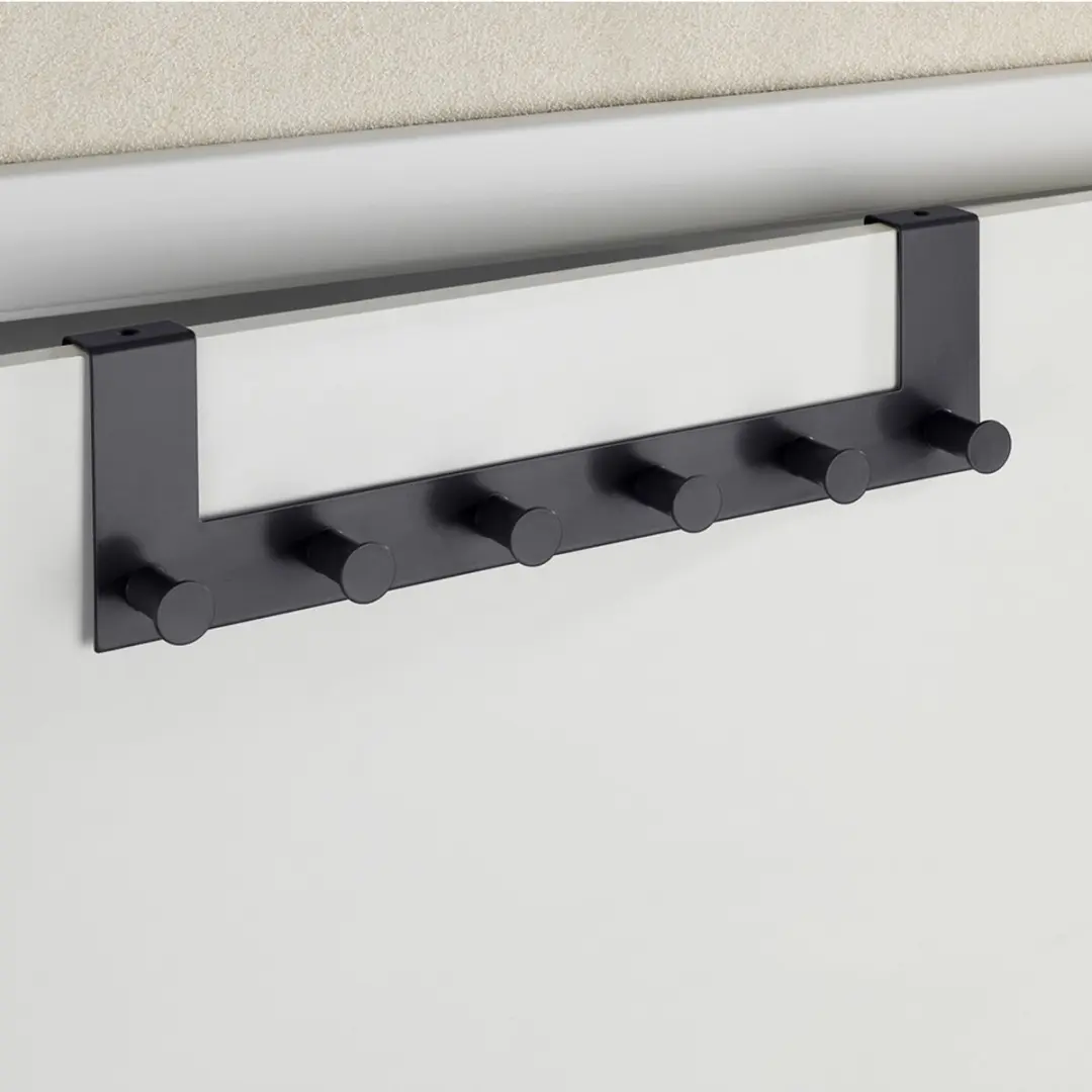 Wenko Celano Deurkapstok 39cm - 6 Haken Zwart - afbeelding 6 van 6