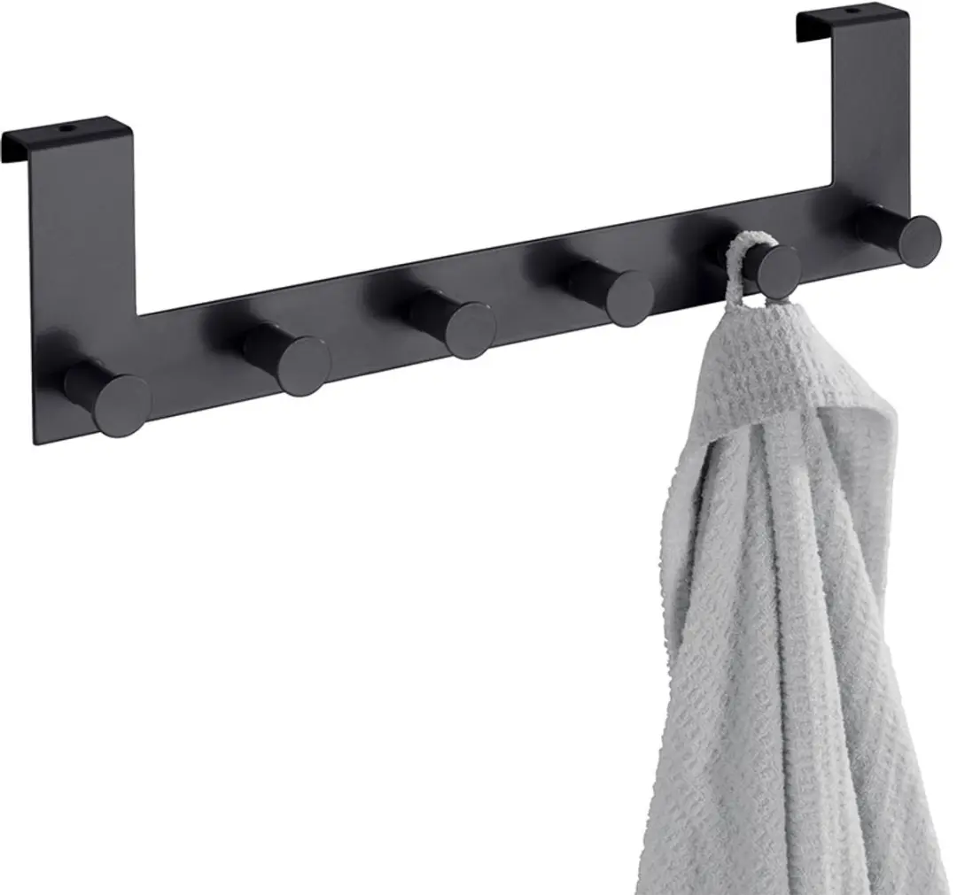 Wenko Celano Deurkapstok 39cm - 6 Haken Zwart - afbeelding 2 van 6