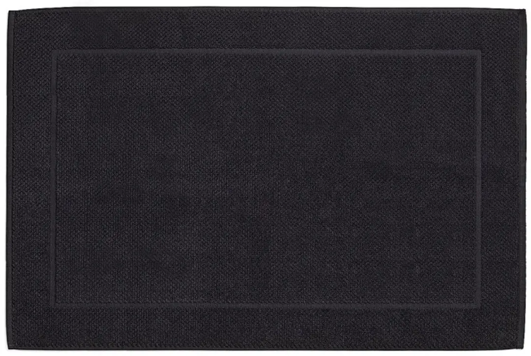 Badkamermat LAVINIA, 100% biologisch katoen, zwart, 60 x 100 cm