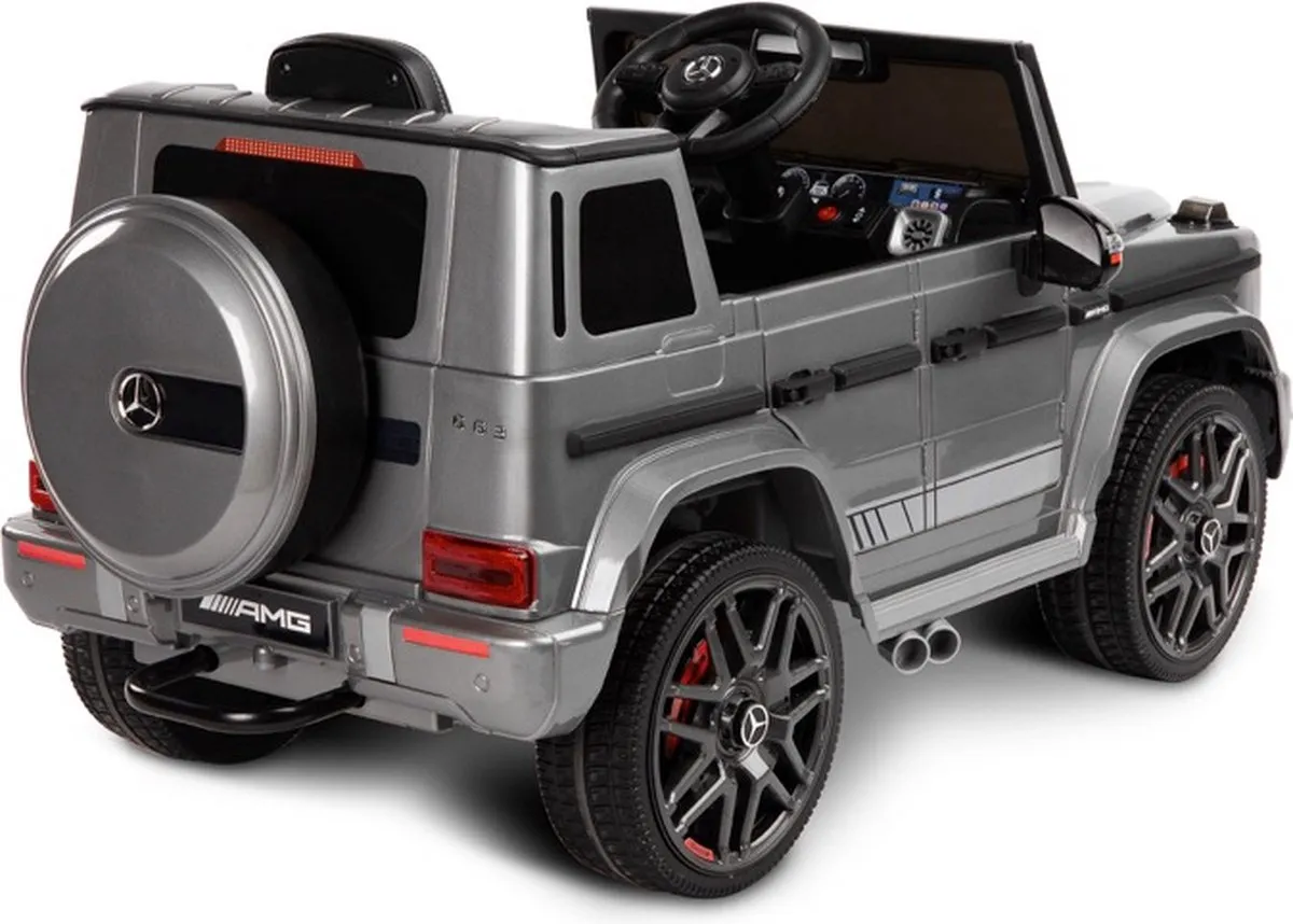 Mercedes G63 AMG Elektrische Kinderauto Zilver - 12V - BBH0002-grey