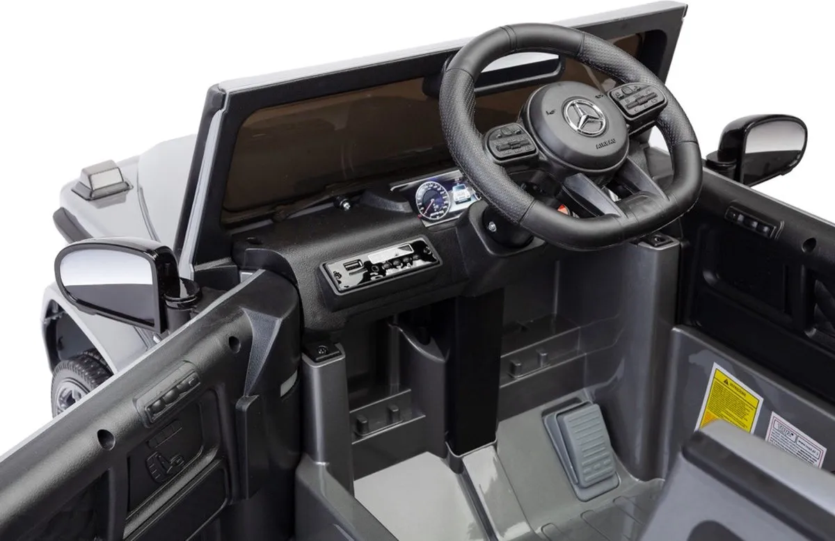 Mercedes G63 AMG Elektrische Kinderauto Zilver - 12V - BBH0002-grey