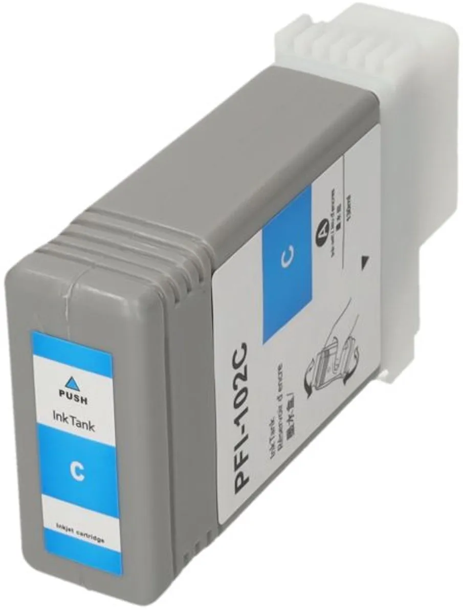 PrintAbout PFI-102C Inktcartridge Cyaan - 130ml - o.a. Canon