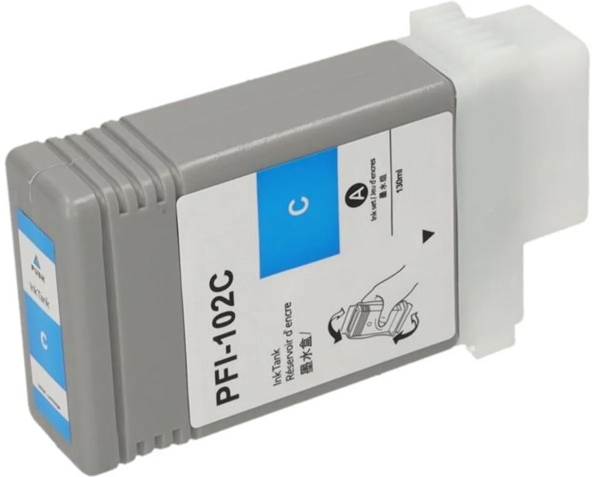 PrintAbout PFI-102C Inktcartridge Cyaan - 130ml - o.a. Canon
