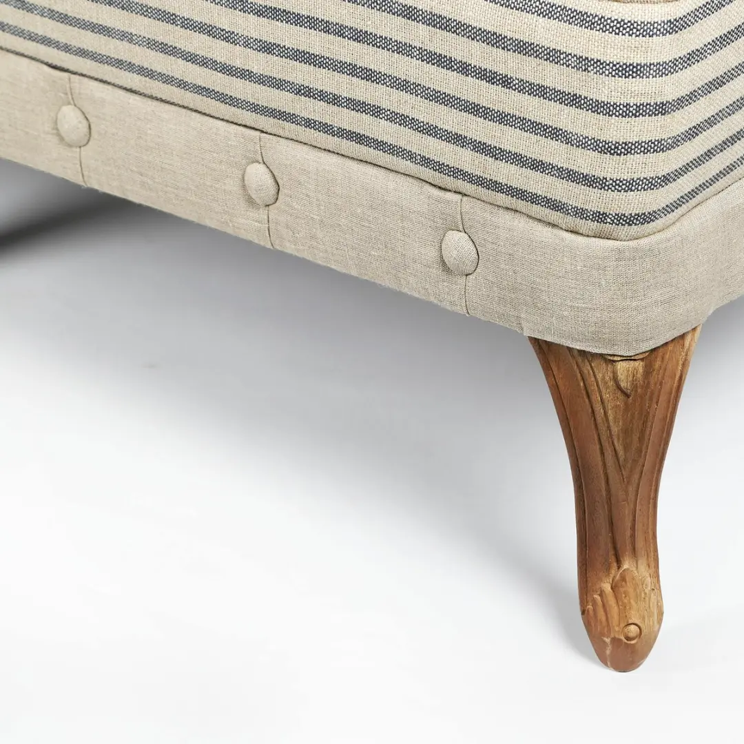 Loberon Chaise Longue Viviani - 1.5 Zit - Beige/Grijs - afbeelding 5 van 6