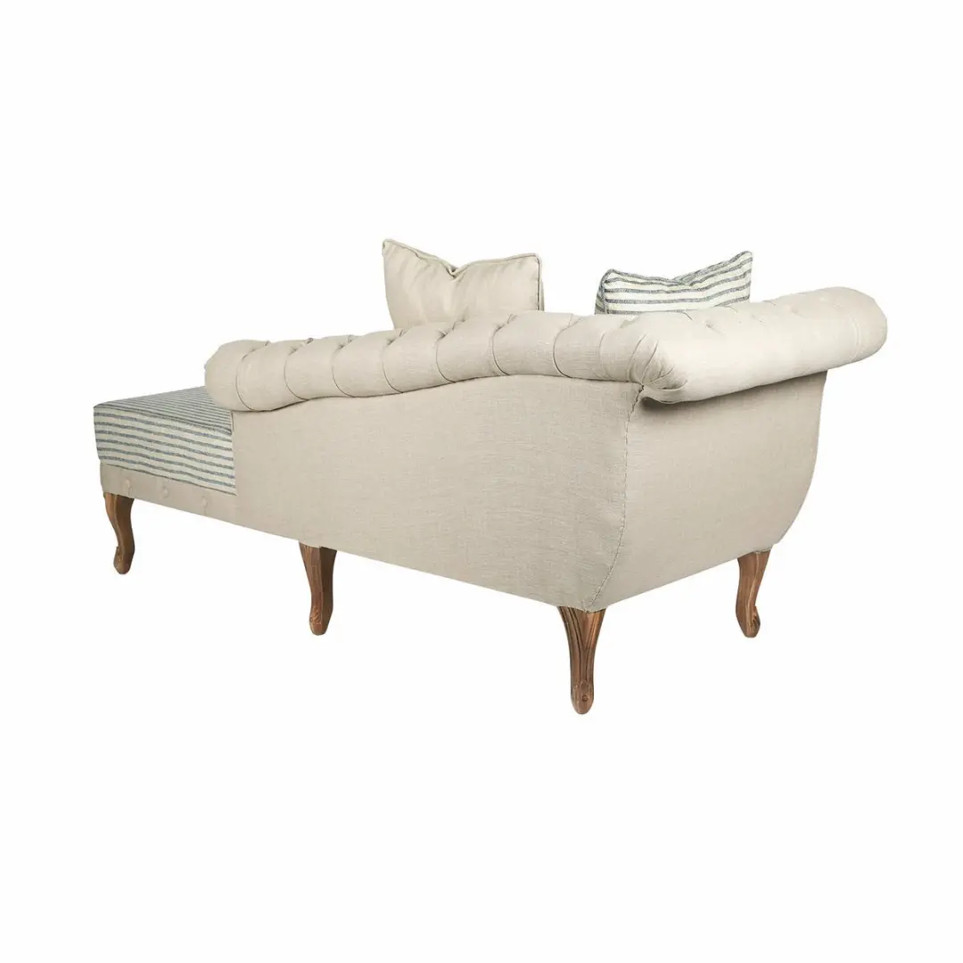 Loberon Chaise Longue Viviani - 1.5 Zit - Beige/Grijs - afbeelding 3 van 6