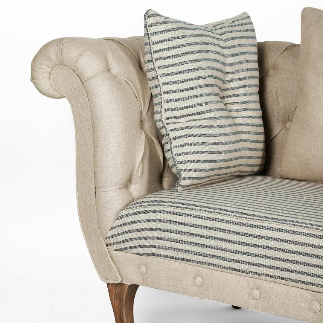 Loberon Chaise Longue Viviani - 1.5 Zit - Beige/Grijs - afbeelding 6 van 6