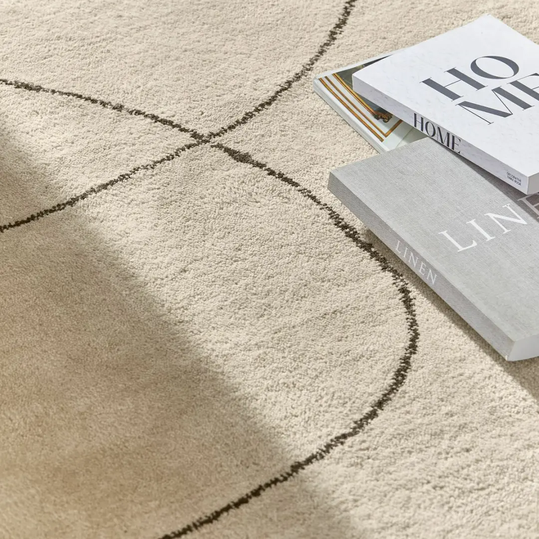 Loberon Lavinois Vloerkleed - Crème/Zwart - afbeelding 4 van 6