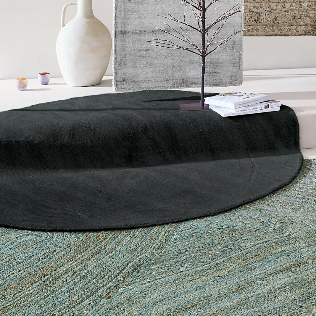 Loberon Mariselle Vloerkleed 120cm - Donkergrijs - afbeelding 4 van 6