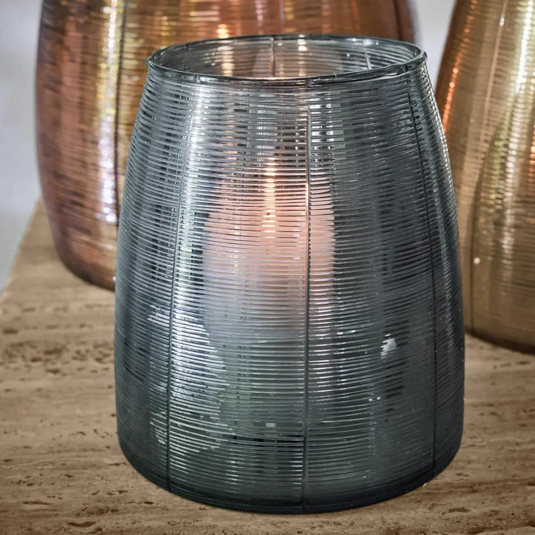 Loberon Uvenar Windlichtset 3 Stuks - Goud/Zilver/Brons - afbeelding 5 van 5