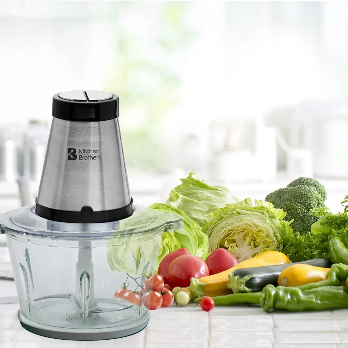 KitchenBrothers Hakmolen KB4001 - 300W - 2 Snelheden - 1,8L Glas