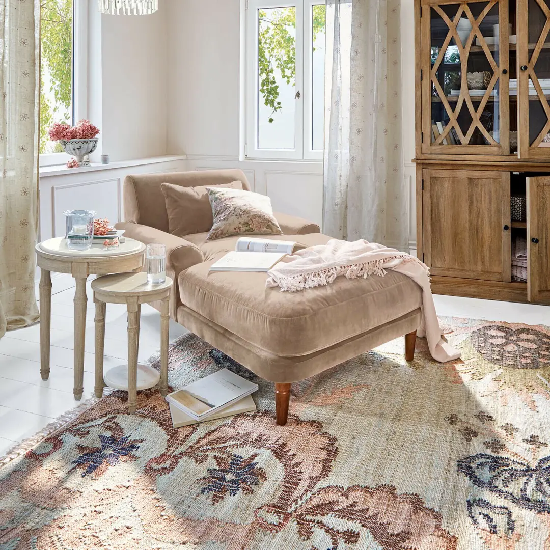 Loberon Jouvrelle Chaise Longue Beige - afbeelding 3 van 6