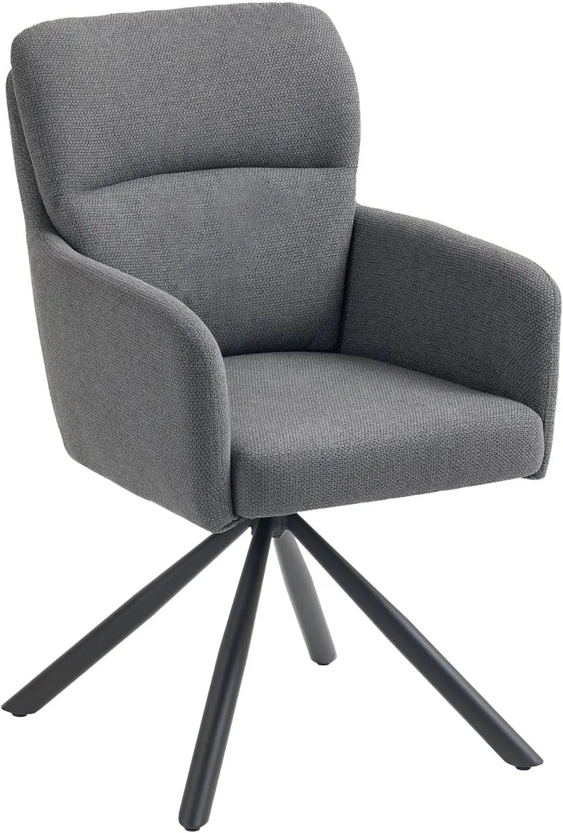 HOMCOM Eetkamerstoel Polyester, Staal 57L x 63B x 93H cm Grijs