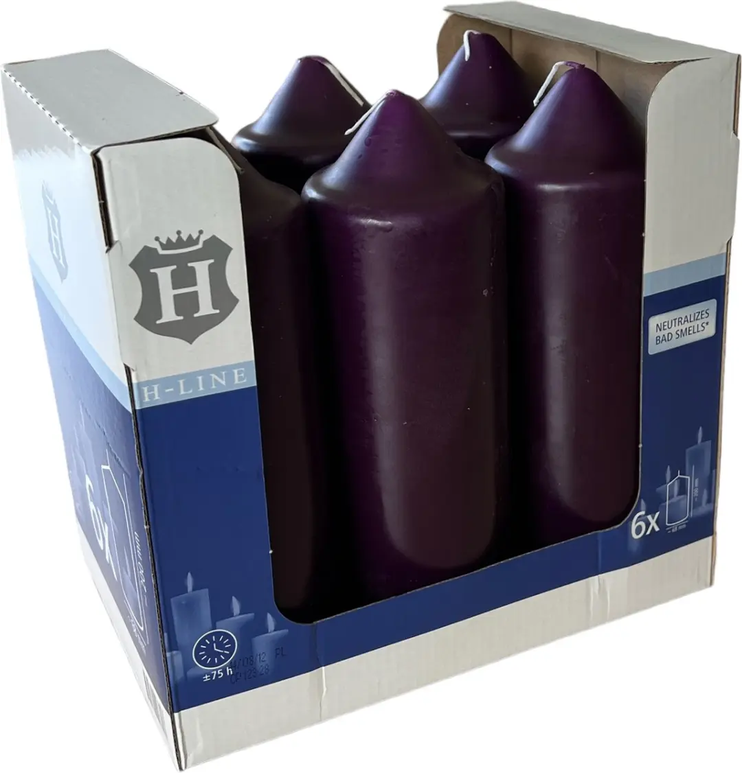 Professional Stompkaarsen, paraffine, Ø 6,8 x 20 cm, brandduur van ca. 20 uur,