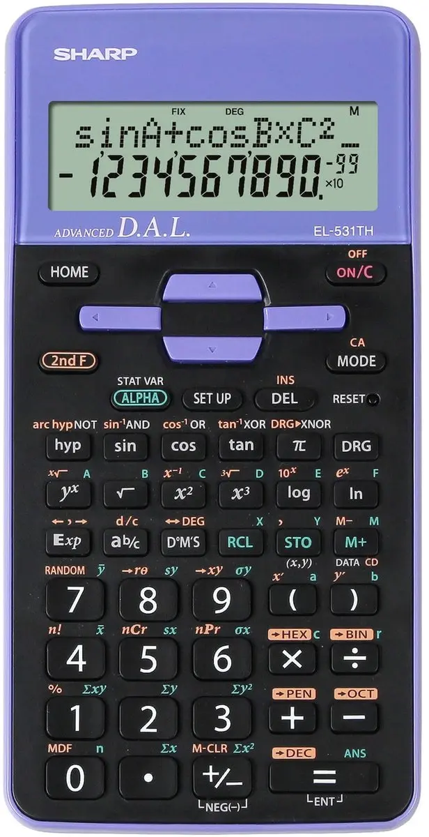 Sharp EL-531TH Wetenschappelijke Rekenmachine - Zwart/Violet - afbeelding 3 van 5
