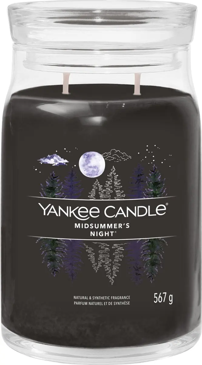 Yankee Candle Midsummer’s Night Geurkaars - 90 Branduren - Zwart - afbeelding 3 van 4