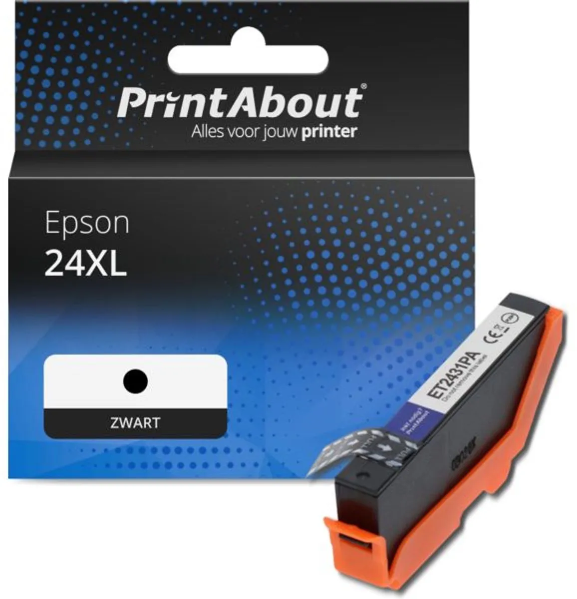 PrintAbout Epson 24XL Inktcartridge Zwart - 800 pagina's