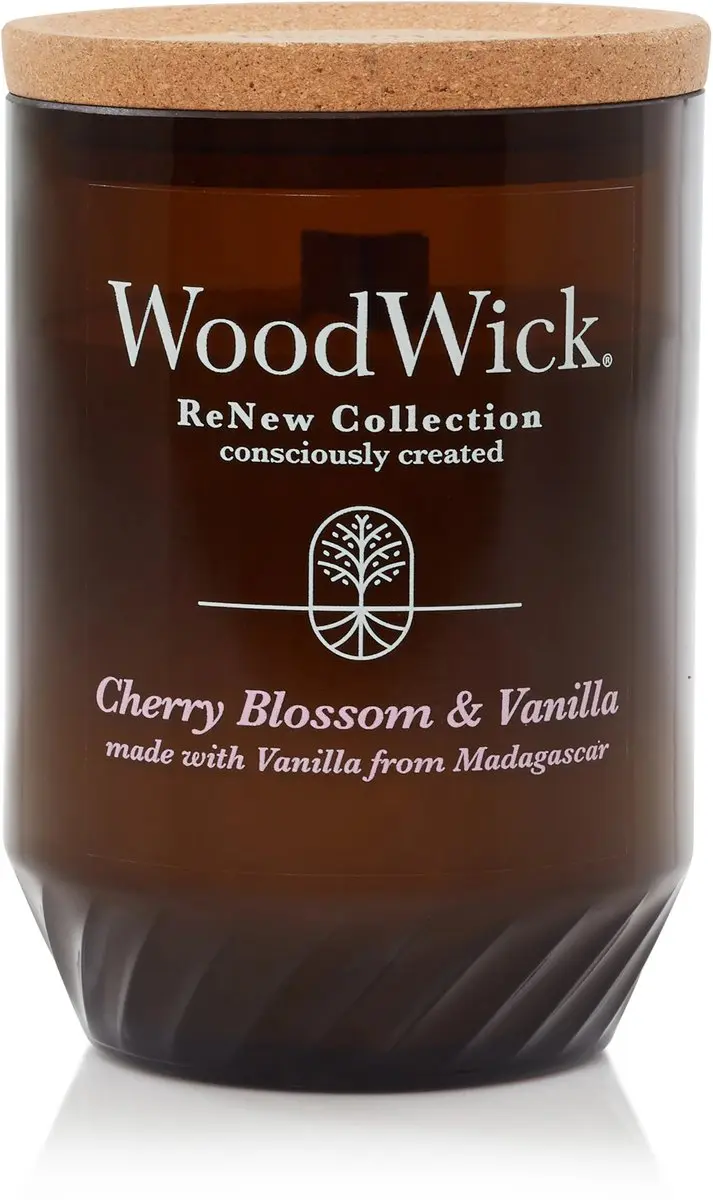 WoodWick ReNew Geurkaars Medium Cherry Blossom & Vanilla 55u