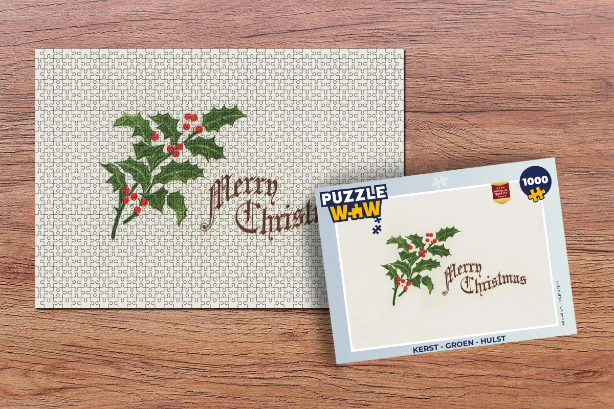 PuzzleWow Kerst Hulst Legpuzzel 1000 Stuks - Multicolor