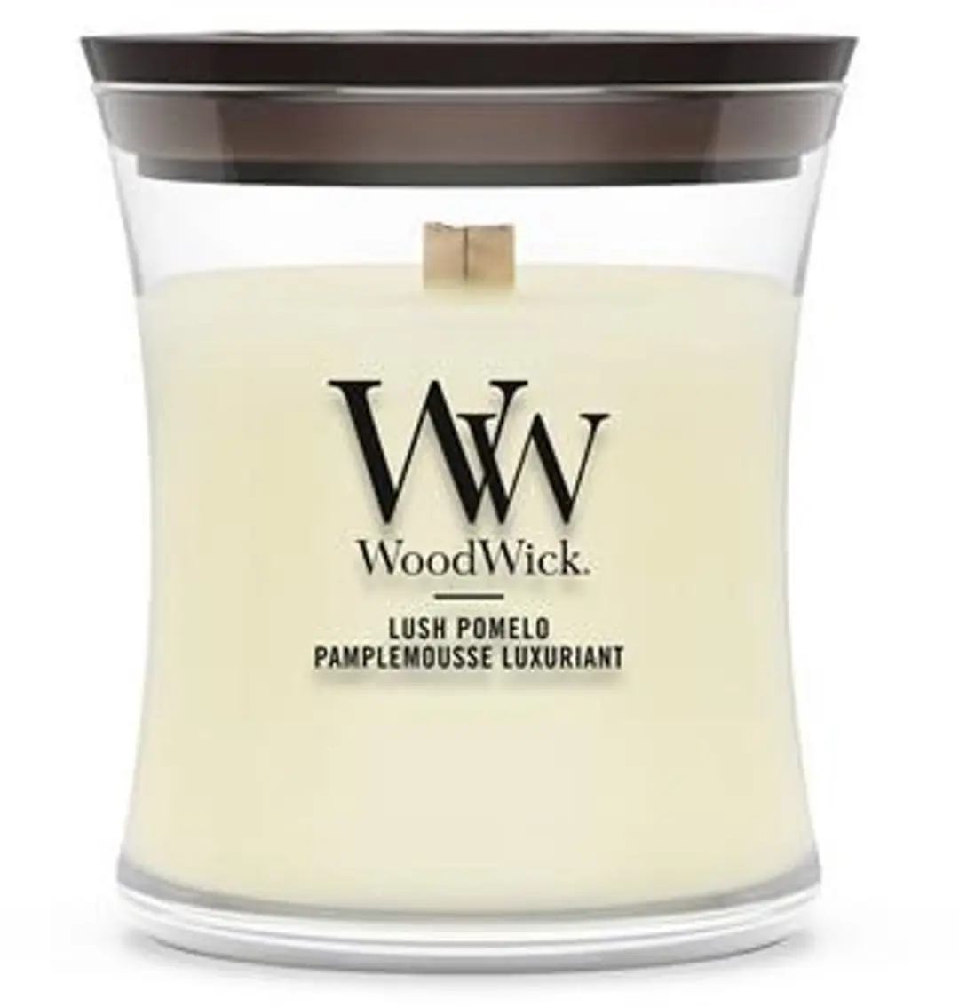 WoodWick Lush Pomelo Hourglass Mini Kaars - Geel - afbeelding 5 van 5