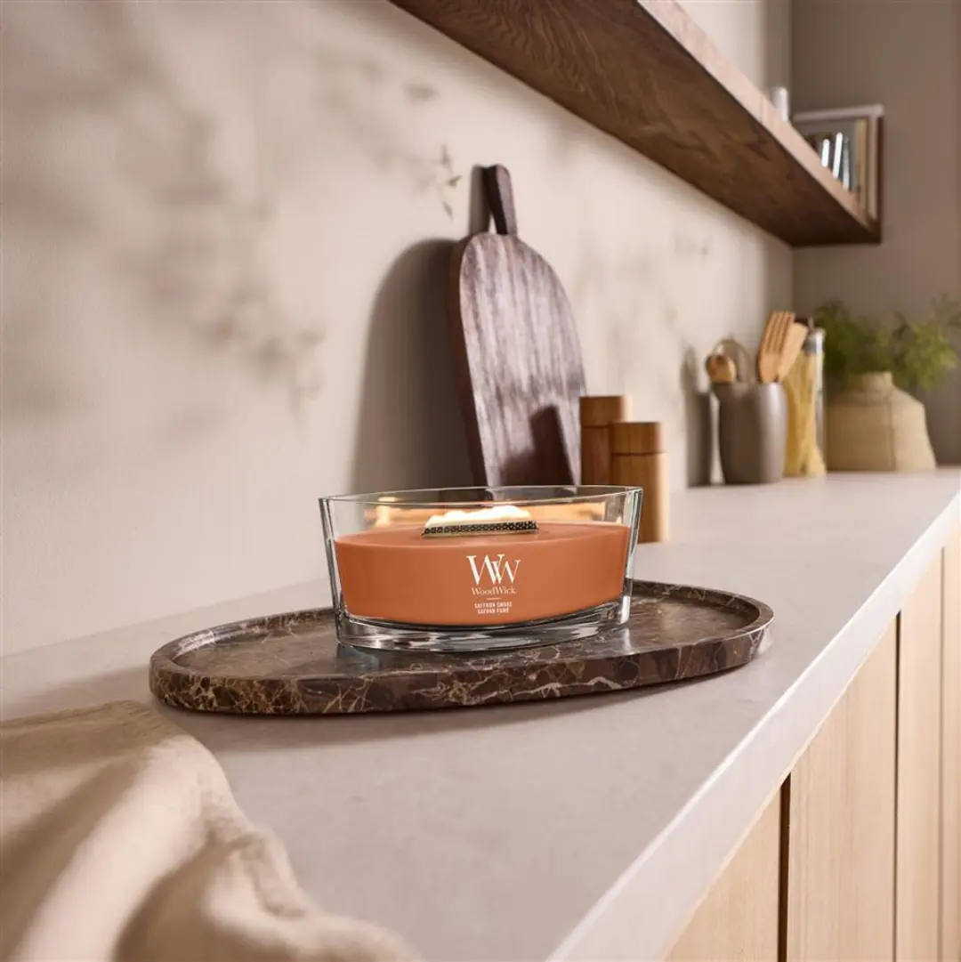 WoodWick Hearthwick Saffron Smoke Ellipse Kaars - 50 Branduren - afbeelding 4 van 6