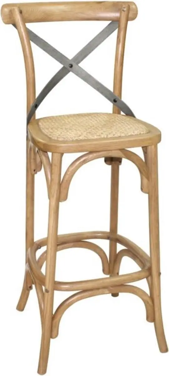 Bolero houten barkruk met gekruiste rugleuning