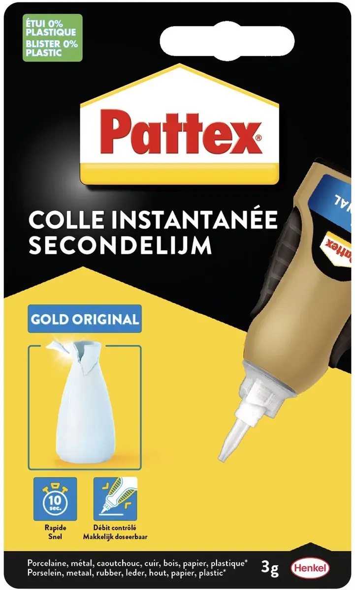 Secondenlijm pattex gold original 3gr