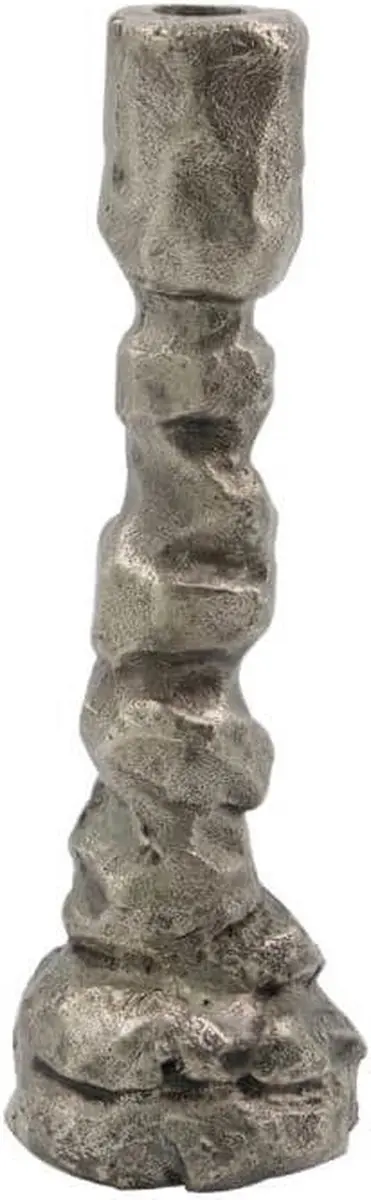 House Doctor Kandelaar Raku antiek zilver 25cm