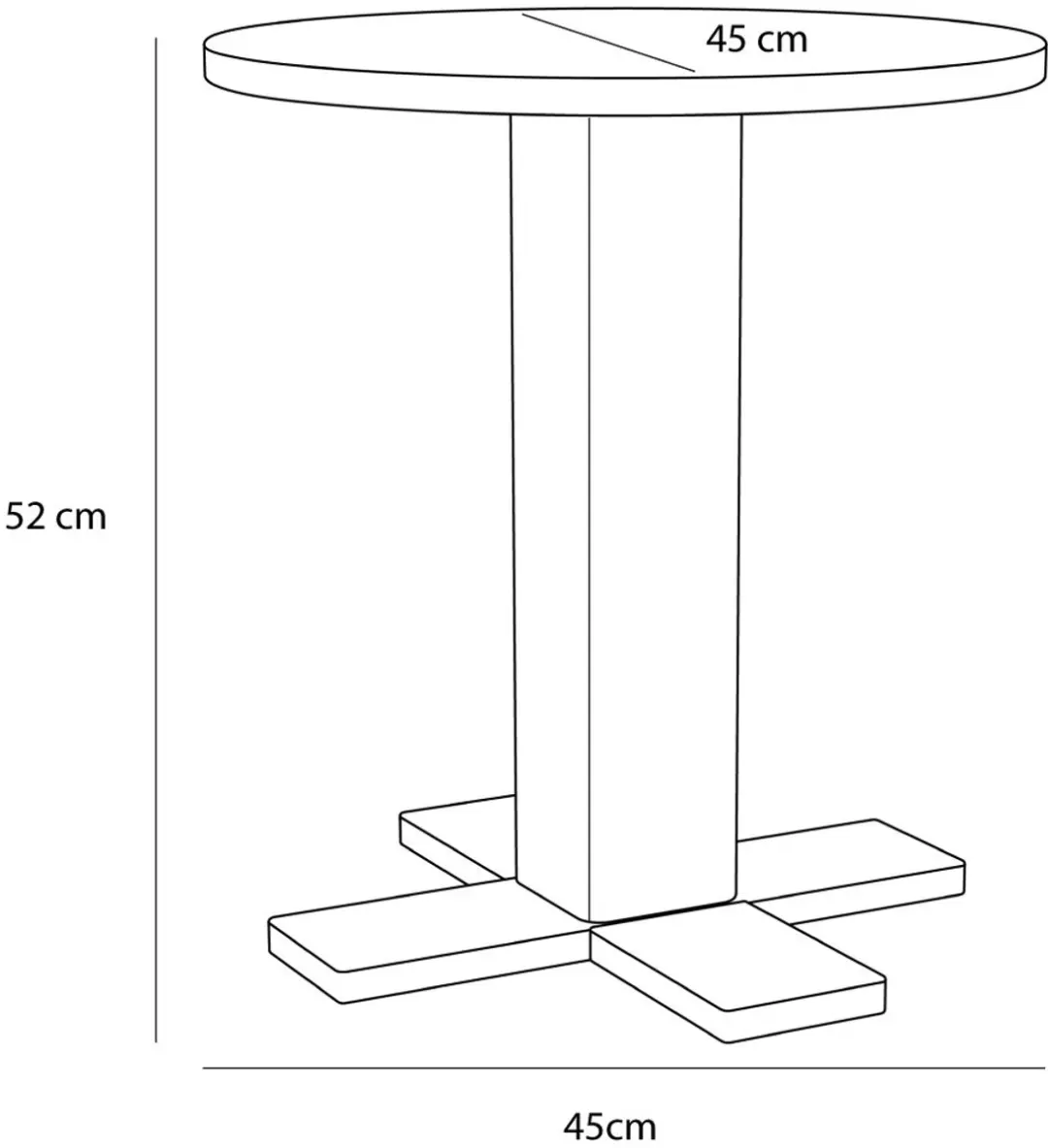 Hübsch Koohi Bijzettafel - 45cm Zwart - afbeelding 3 van 6