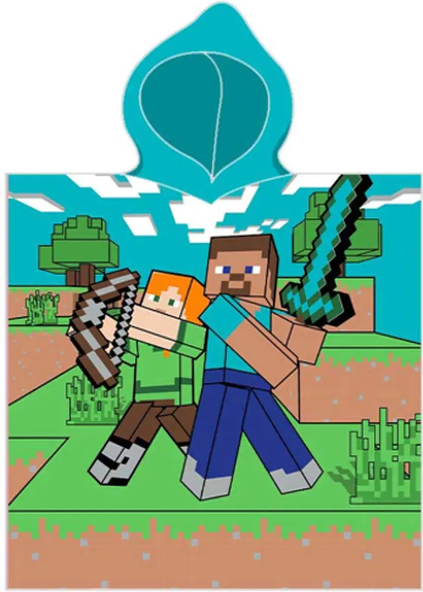 Minecraft poncho Ready 55 x 110 cm