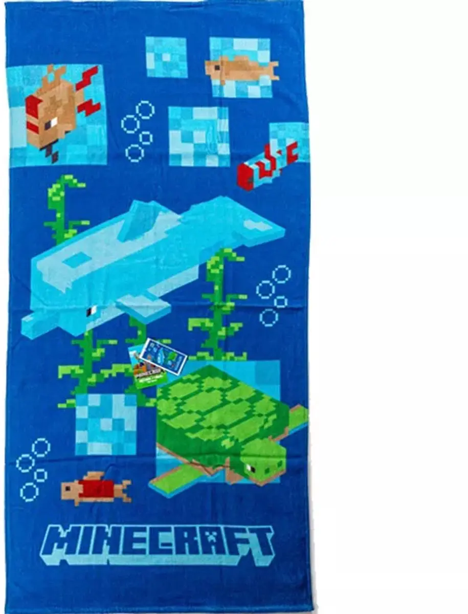 Minecraft Strandlaken Aqua 70 x 140 cm