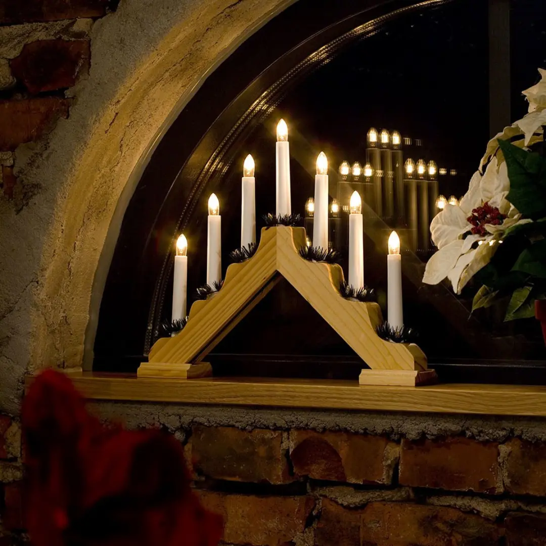 Konstsmide Christmas Licht Houten Kandelaar 7-Lichts - afbeelding 5 van 6