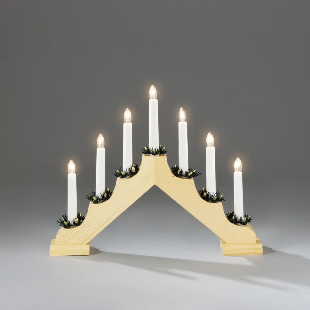 Konstsmide Christmas Licht Houten Kandelaar 7-Lichts - afbeelding 3 van 6