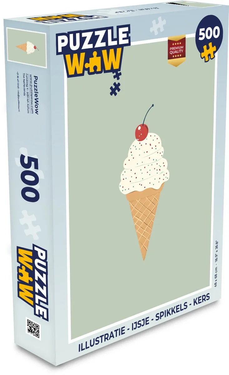 PuzzleWow IJsje Spikkels Kers Legpuzzel 500 Stuks