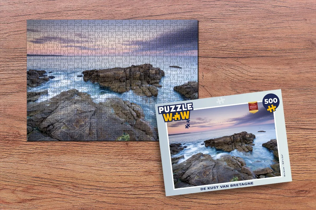 PuzzleWow De kust van Bretagne Legpuzzel 500 Stuks - Multicolor
